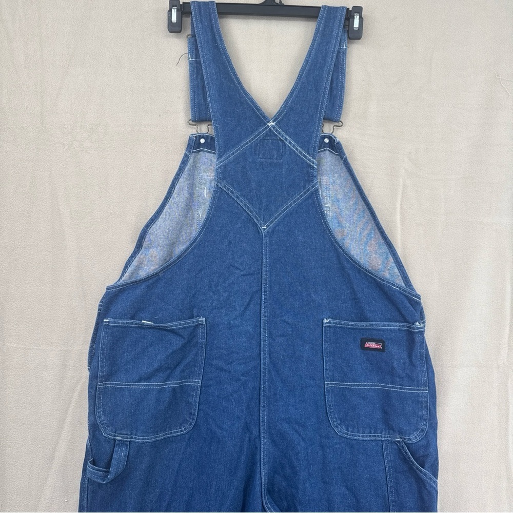 Dickies Bib Overalls Denim Workwear Men's Size XLR Chore Carpenter - Picture 9 of 14